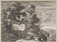 KG 04664
          <br/>
          Titelblad serie landschappen naar Swanevelt
          <br/>
          <em>anoniem NL (17de eeuw)</em>